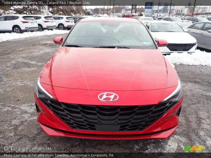 Calypso Red / Medium Gray 2021 Hyundai Elantra SEL
