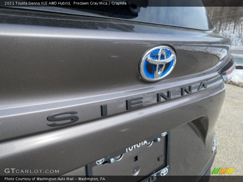 Predawn Gray Mica / Graphite 2021 Toyota Sienna XLE AWD Hybrid