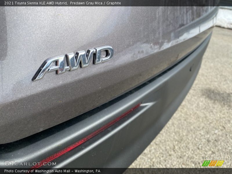 Predawn Gray Mica / Graphite 2021 Toyota Sienna XLE AWD Hybrid