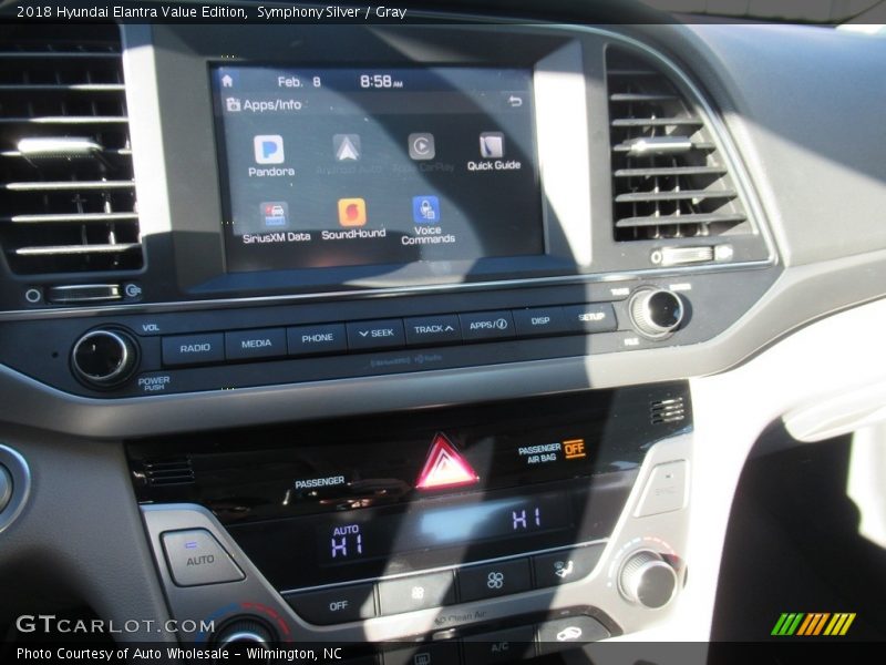 Symphony Silver / Gray 2018 Hyundai Elantra Value Edition