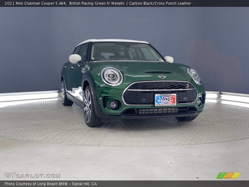 British Racing Green IV Metallic / Carbon Black/Cross Punch Leather 2021 Mini Clubman Cooper S All4