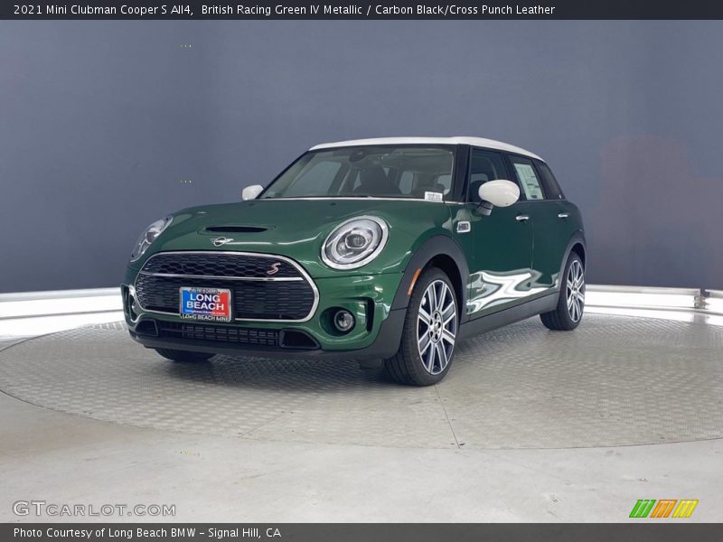 British Racing Green IV Metallic / Carbon Black/Cross Punch Leather 2021 Mini Clubman Cooper S All4