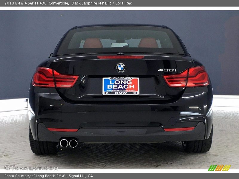 Black Sapphire Metallic / Coral Red 2018 BMW 4 Series 430i Convertible