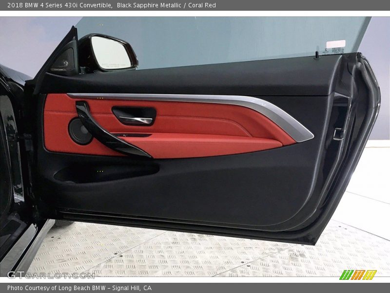 Black Sapphire Metallic / Coral Red 2018 BMW 4 Series 430i Convertible