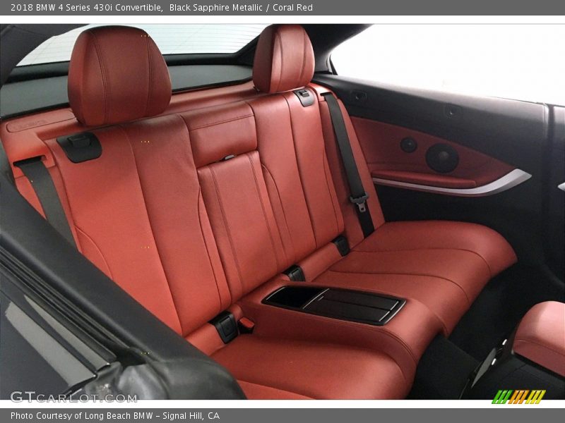 Black Sapphire Metallic / Coral Red 2018 BMW 4 Series 430i Convertible
