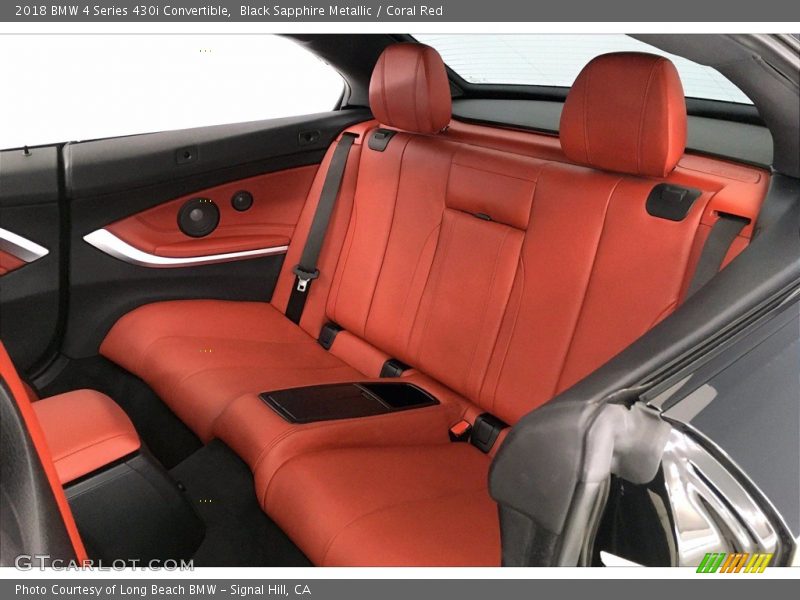 Black Sapphire Metallic / Coral Red 2018 BMW 4 Series 430i Convertible