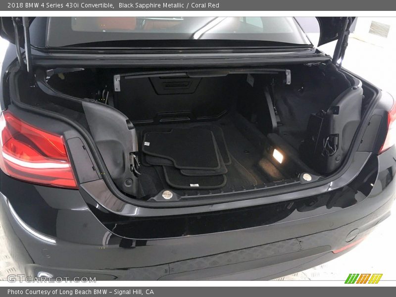 Black Sapphire Metallic / Coral Red 2018 BMW 4 Series 430i Convertible
