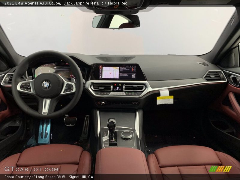 Black Sapphire Metallic / Tacora Red 2021 BMW 4 Series 430i Coupe