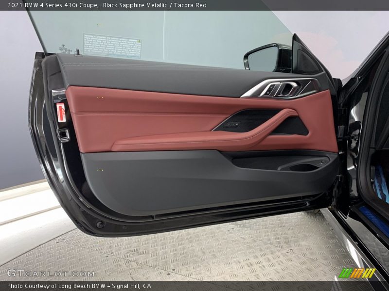 Black Sapphire Metallic / Tacora Red 2021 BMW 4 Series 430i Coupe