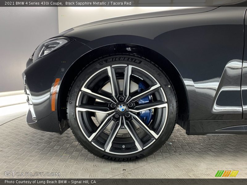 Black Sapphire Metallic / Tacora Red 2021 BMW 4 Series 430i Coupe