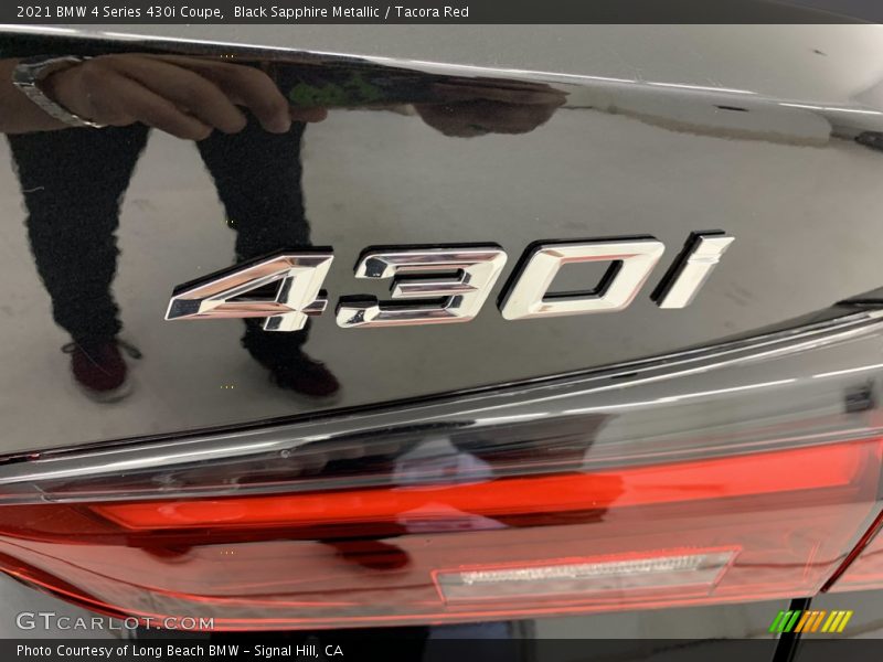 Black Sapphire Metallic / Tacora Red 2021 BMW 4 Series 430i Coupe