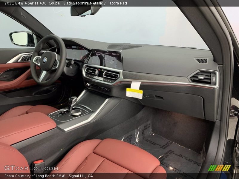 Black Sapphire Metallic / Tacora Red 2021 BMW 4 Series 430i Coupe