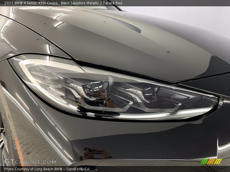 Black Sapphire Metallic / Tacora Red 2021 BMW 4 Series 430i Coupe