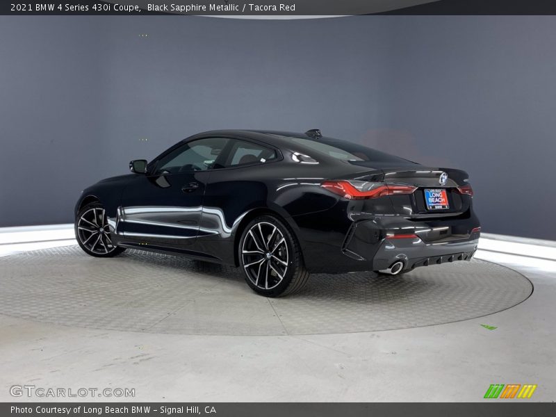 Black Sapphire Metallic / Tacora Red 2021 BMW 4 Series 430i Coupe