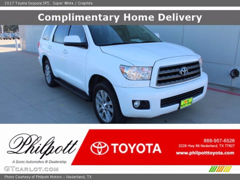 Super White / Graphite 2017 Toyota Sequoia SR5