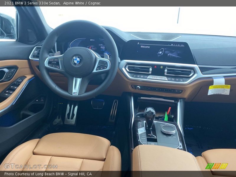 Alpine White / Cognac 2021 BMW 3 Series 330e Sedan