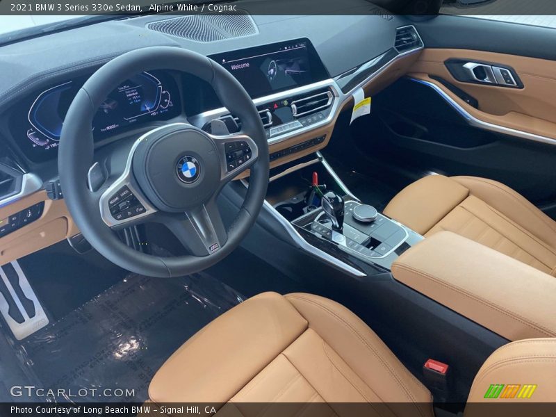 Alpine White / Cognac 2021 BMW 3 Series 330e Sedan