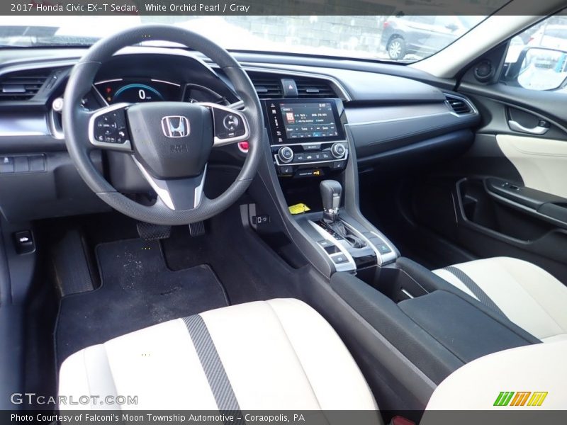 White Orchid Pearl / Gray 2017 Honda Civic EX-T Sedan