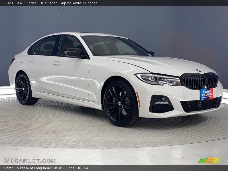 Alpine White / Cognac 2021 BMW 3 Series 330e Sedan