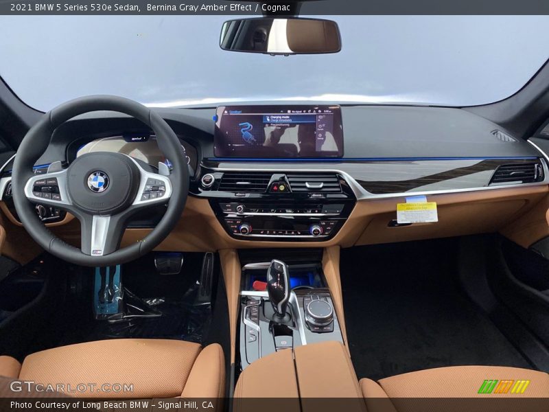 Bernina Gray Amber Effect / Cognac 2021 BMW 5 Series 530e Sedan