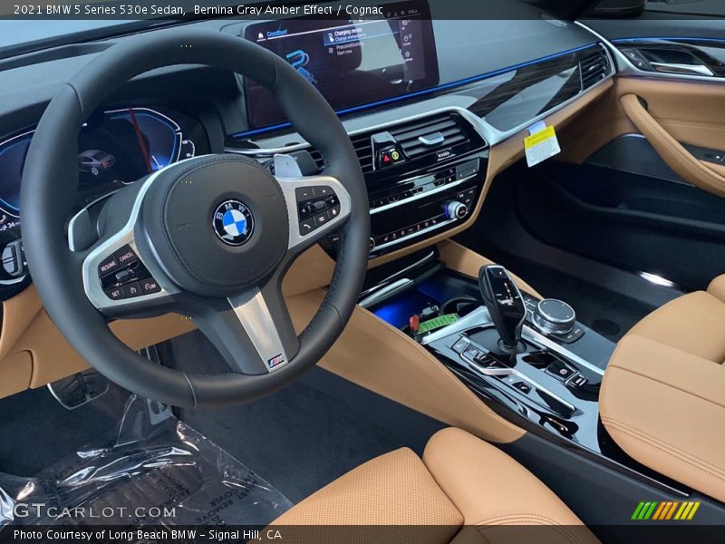 Bernina Gray Amber Effect / Cognac 2021 BMW 5 Series 530e Sedan