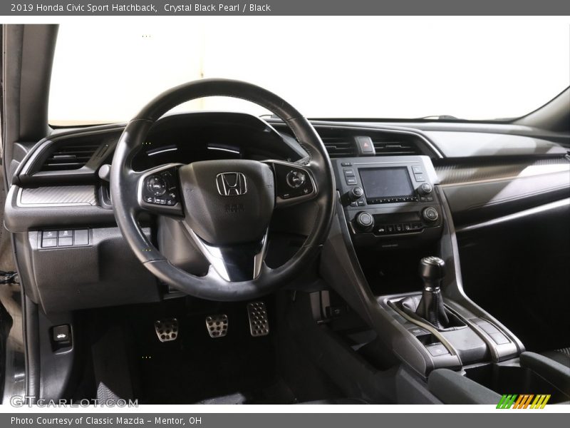 Crystal Black Pearl / Black 2019 Honda Civic Sport Hatchback