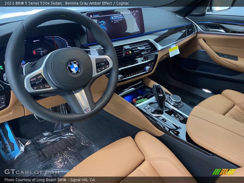 Bernina Gray Amber Effect / Cognac 2021 BMW 5 Series 530e Sedan