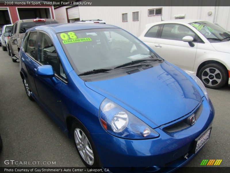Vivid Blue Pearl / Black/Grey 2008 Honda Fit Sport