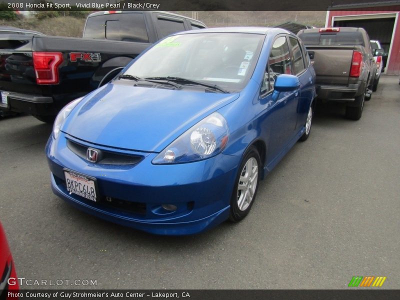 Vivid Blue Pearl / Black/Grey 2008 Honda Fit Sport
