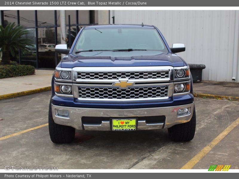 Blue Topaz Metallic / Cocoa/Dune 2014 Chevrolet Silverado 1500 LTZ Crew Cab