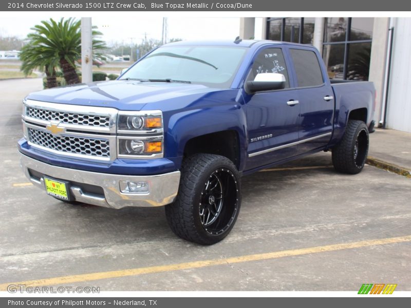 Blue Topaz Metallic / Cocoa/Dune 2014 Chevrolet Silverado 1500 LTZ Crew Cab