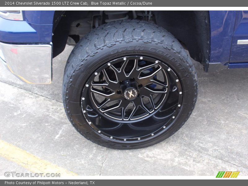 Blue Topaz Metallic / Cocoa/Dune 2014 Chevrolet Silverado 1500 LTZ Crew Cab