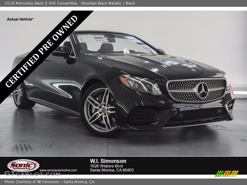 Obsidian Black Metallic / Black 2018 Mercedes-Benz E 400 Convertible