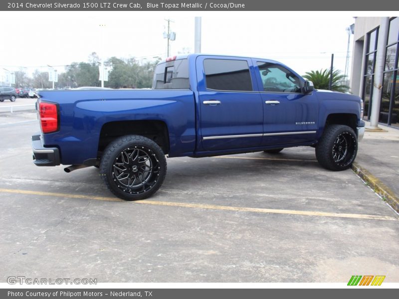 Blue Topaz Metallic / Cocoa/Dune 2014 Chevrolet Silverado 1500 LTZ Crew Cab