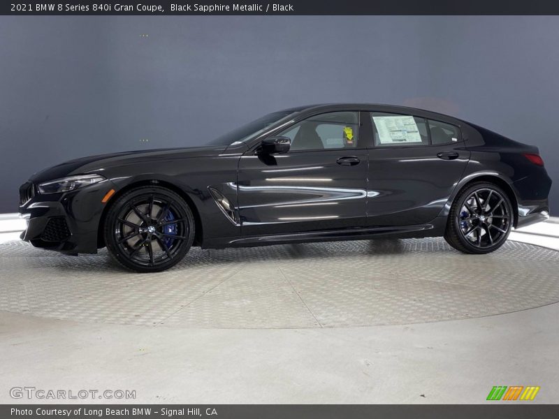 Black Sapphire Metallic / Black 2021 BMW 8 Series 840i Gran Coupe