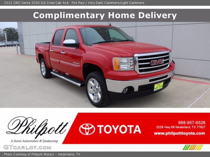 Fire Red / Very Dark Cashmere/Light Cashmere 2012 GMC Sierra 1500 SLE Crew Cab 4x4