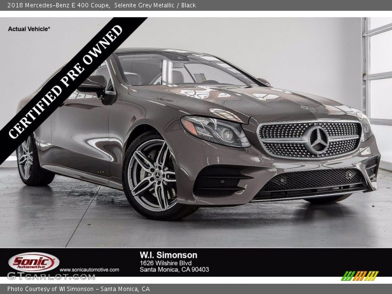 Selenite Grey Metallic / Black 2018 Mercedes-Benz E 400 Coupe