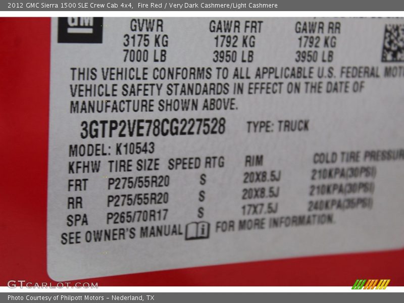 Fire Red / Very Dark Cashmere/Light Cashmere 2012 GMC Sierra 1500 SLE Crew Cab 4x4