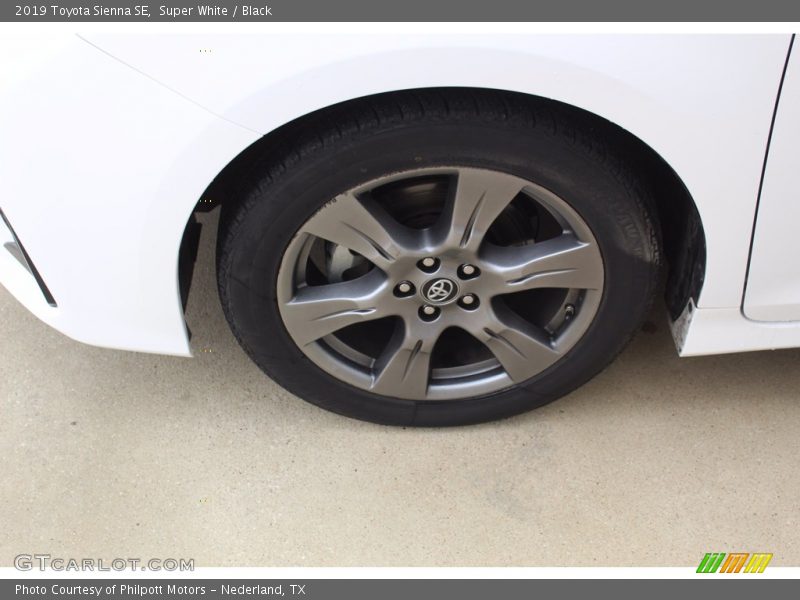 Super White / Black 2019 Toyota Sienna SE