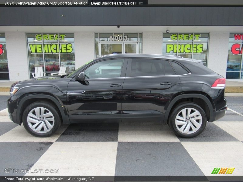 Deep Black Pearl / Beige 2020 Volkswagen Atlas Cross Sport SE 4Motion