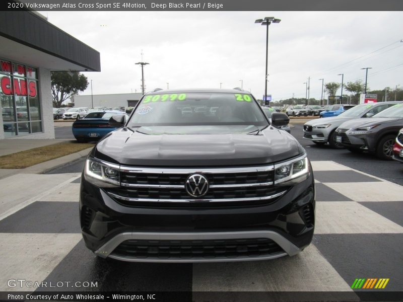 Deep Black Pearl / Beige 2020 Volkswagen Atlas Cross Sport SE 4Motion