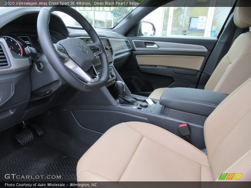 Deep Black Pearl / Beige 2020 Volkswagen Atlas Cross Sport SE 4Motion