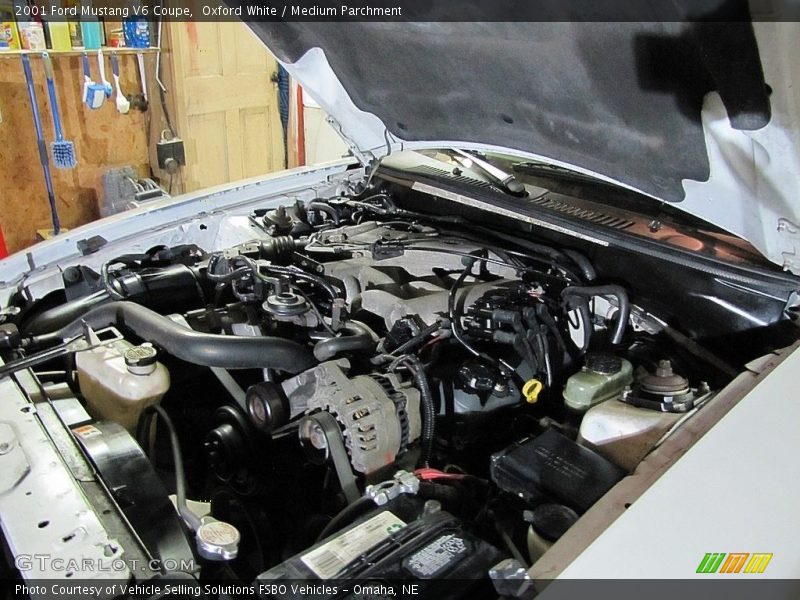 Oxford White / Medium Parchment 2001 Ford Mustang V6 Coupe