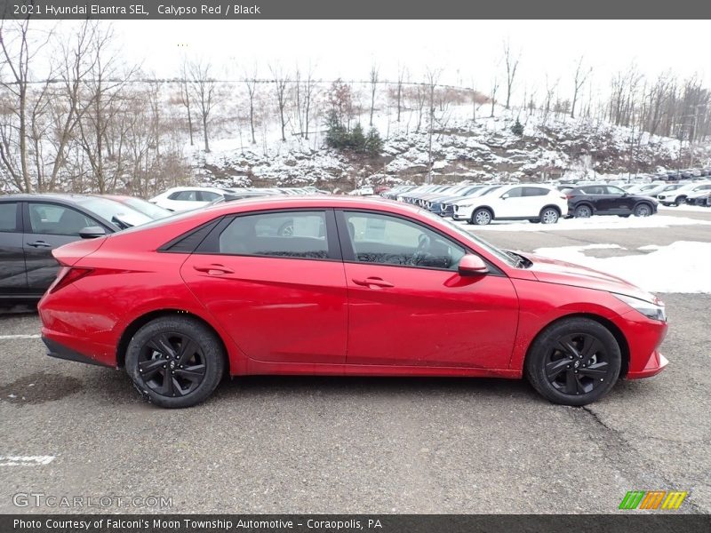 Calypso Red / Black 2021 Hyundai Elantra SEL