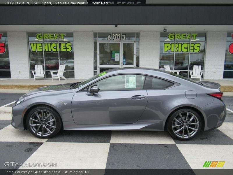 Nebula Gray Pearl / Circuit Red 2019 Lexus RC 350 F Sport