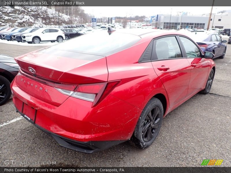 Calypso Red / Black 2021 Hyundai Elantra SEL