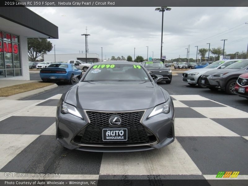 Nebula Gray Pearl / Circuit Red 2019 Lexus RC 350 F Sport