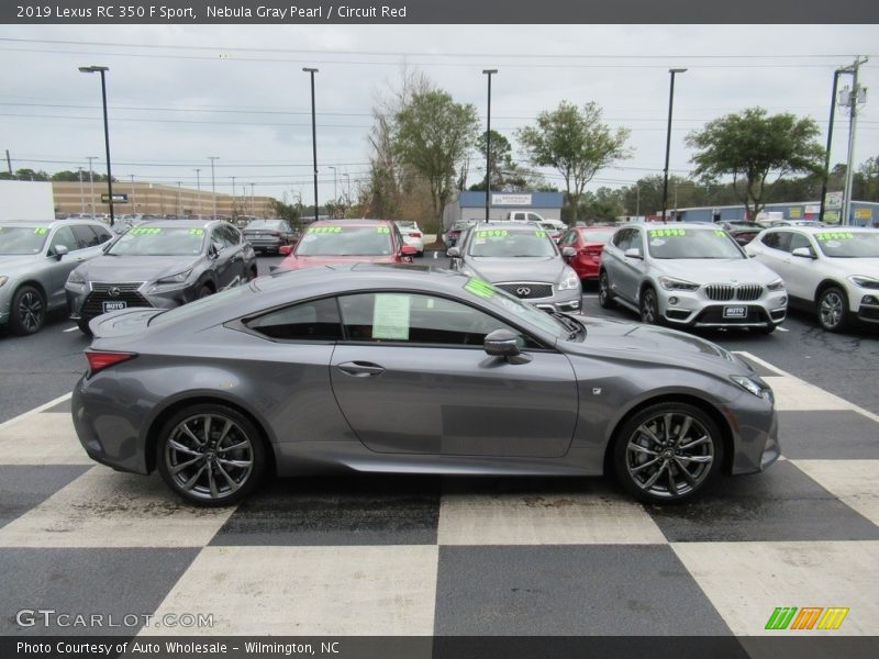 Nebula Gray Pearl / Circuit Red 2019 Lexus RC 350 F Sport