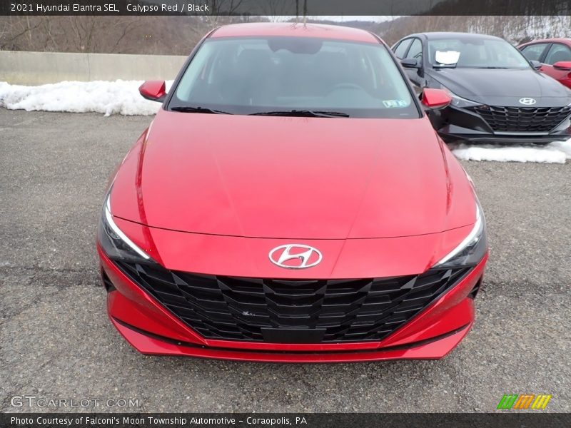 Calypso Red / Black 2021 Hyundai Elantra SEL