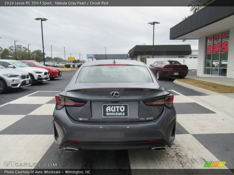 Nebula Gray Pearl / Circuit Red 2019 Lexus RC 350 F Sport